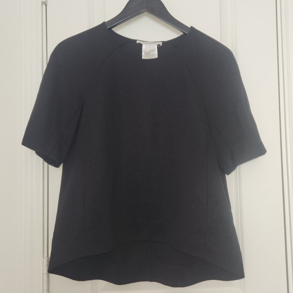 BCBGeneration Resolve Tunic Top 3/4 Sleeve BLACK Sz S